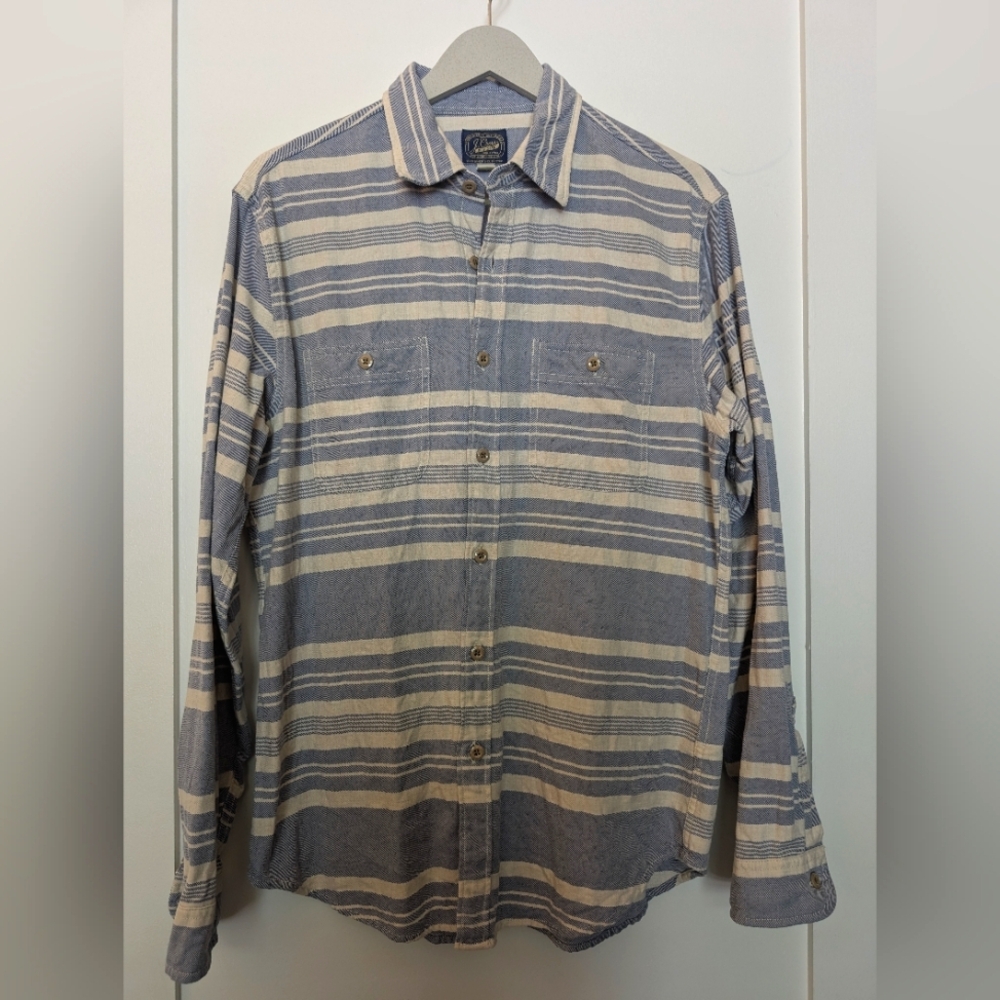 J. Crew Cotton Shirt (Blue/White Stripes)